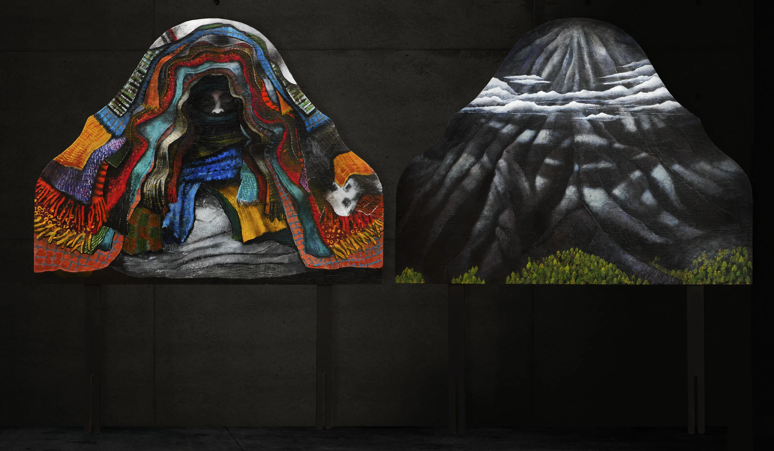 I, volcano. Diptych view. 2021.