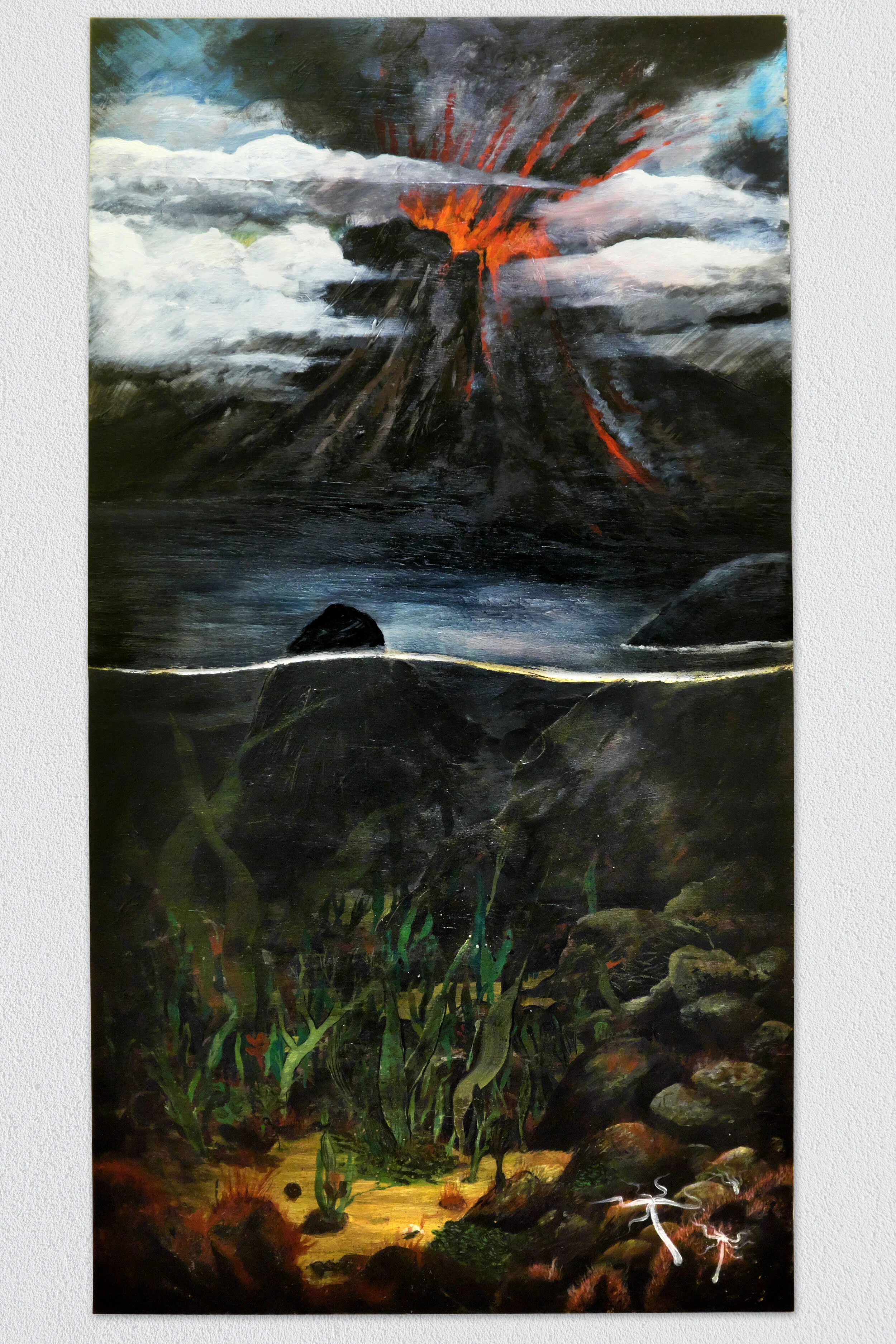 The Mortal Hydra. Acylic and varnish on board. 66 x 123cm. August 2021.