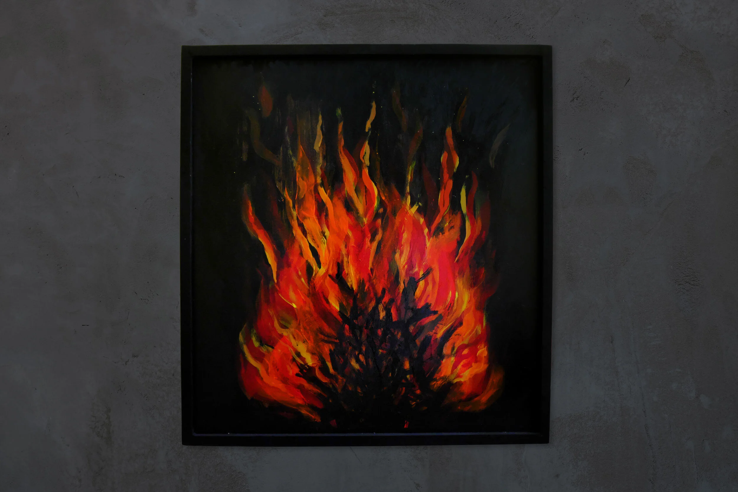 Go! Make Fire (II). Acylic and varnish on board. 70 x 77cm. July 2021.