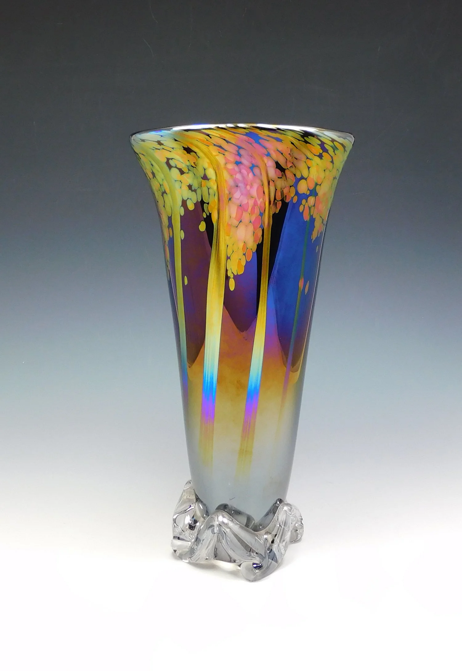 Gold Vine Fan Vase