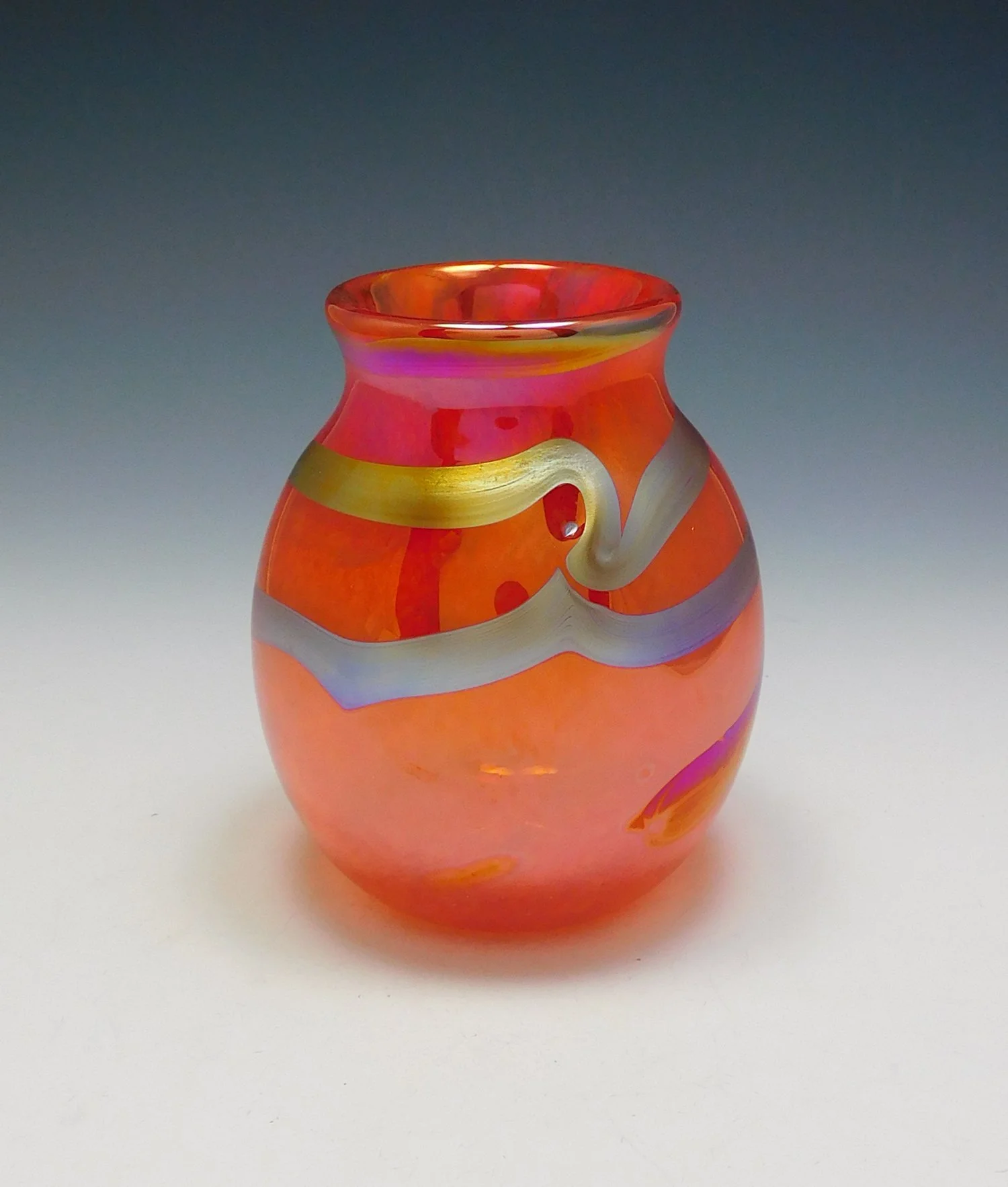 Red Swirl Bud Vase