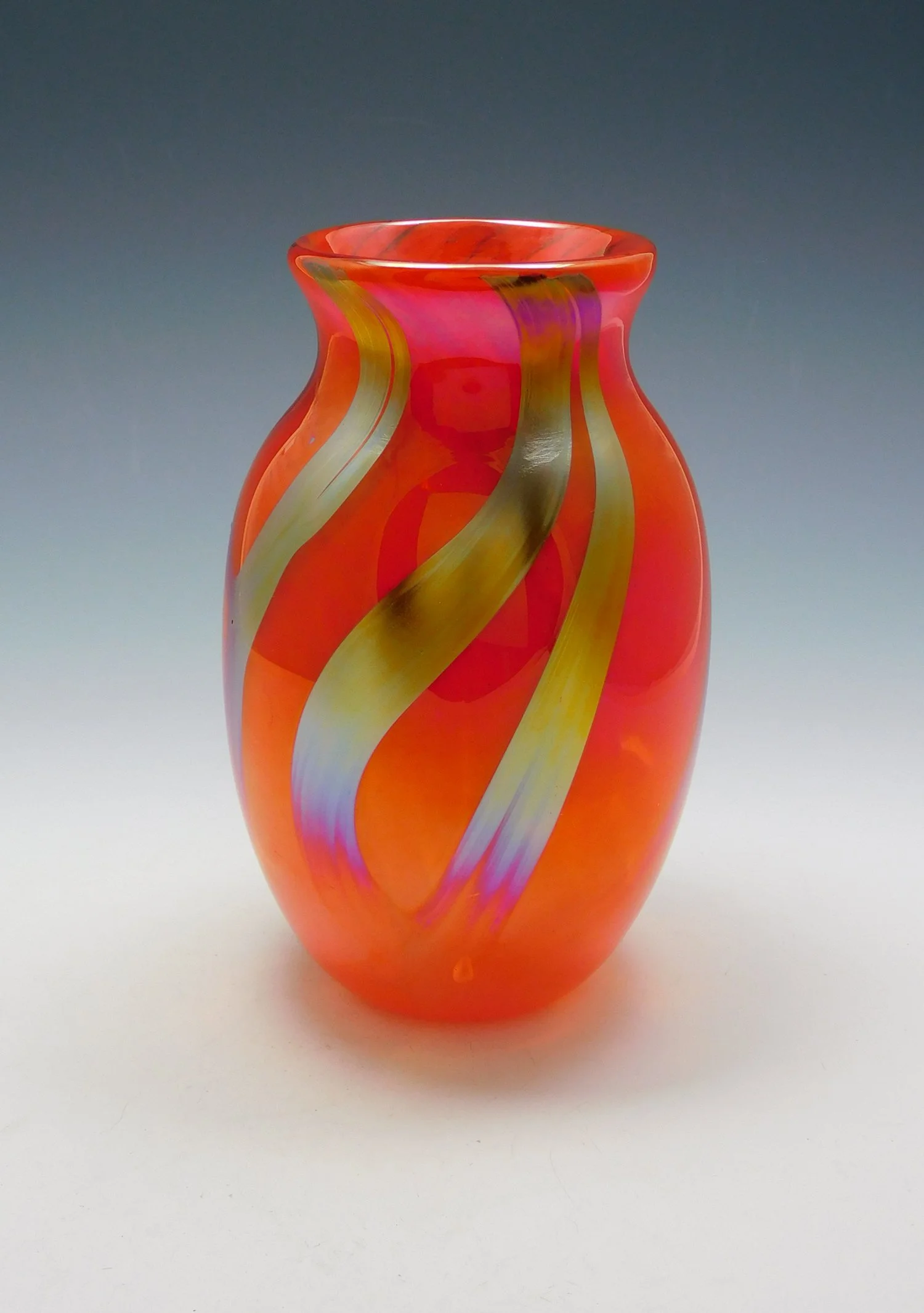 Red Wave Bud Vase