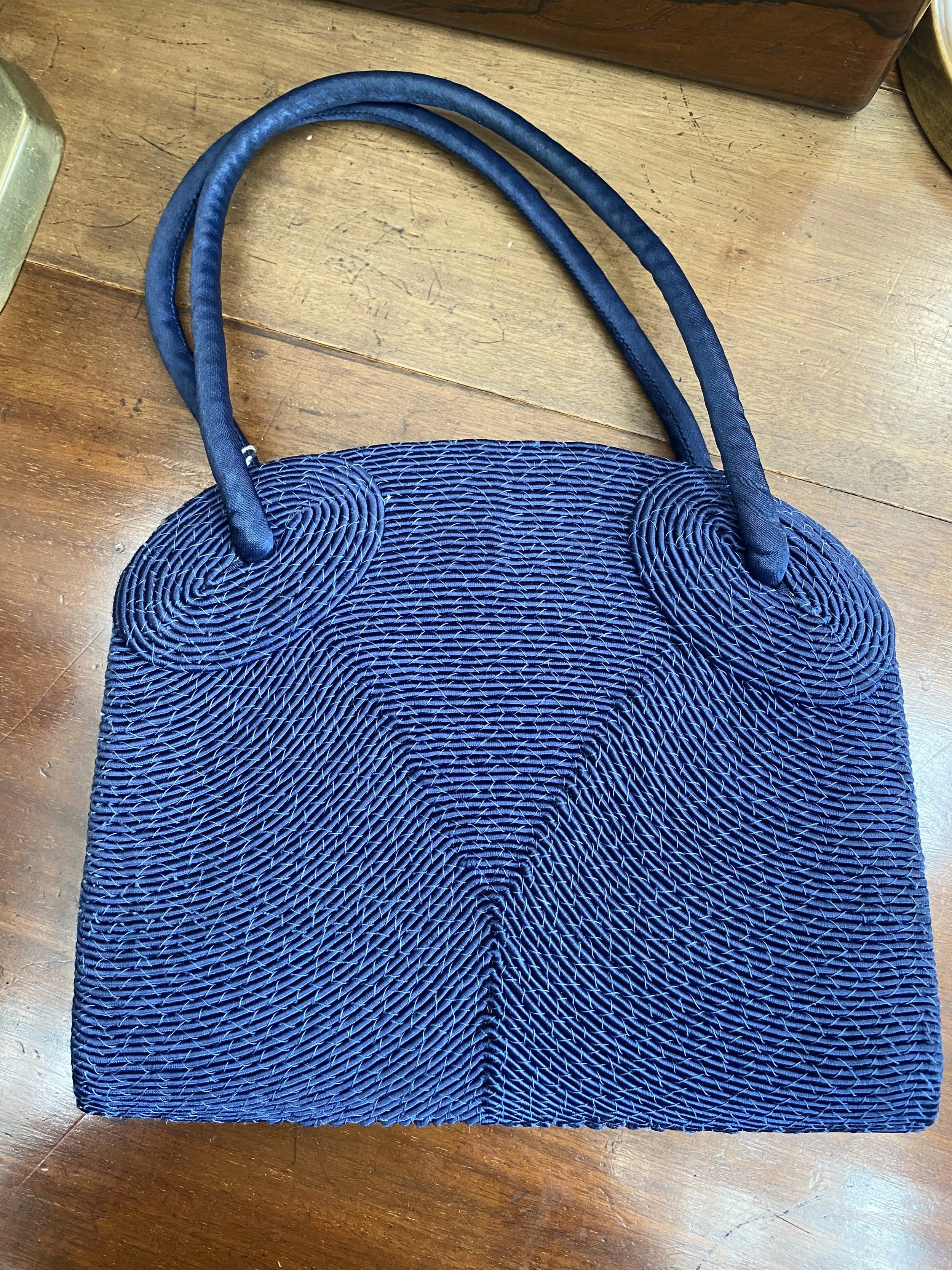 40’s French vintage handbag Vintage 1940's French Countryside Tapestry Purse Made In