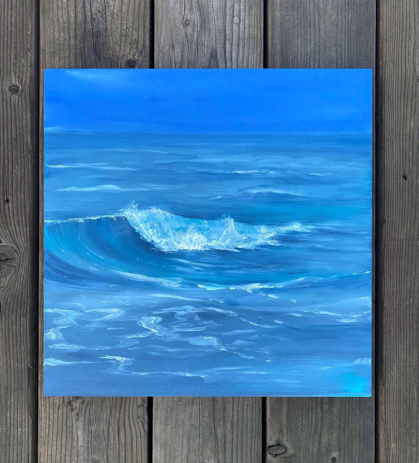 It&rsquo;s easier to paint water when you&rsquo;re near it
16x16&rdquo; oil on wood