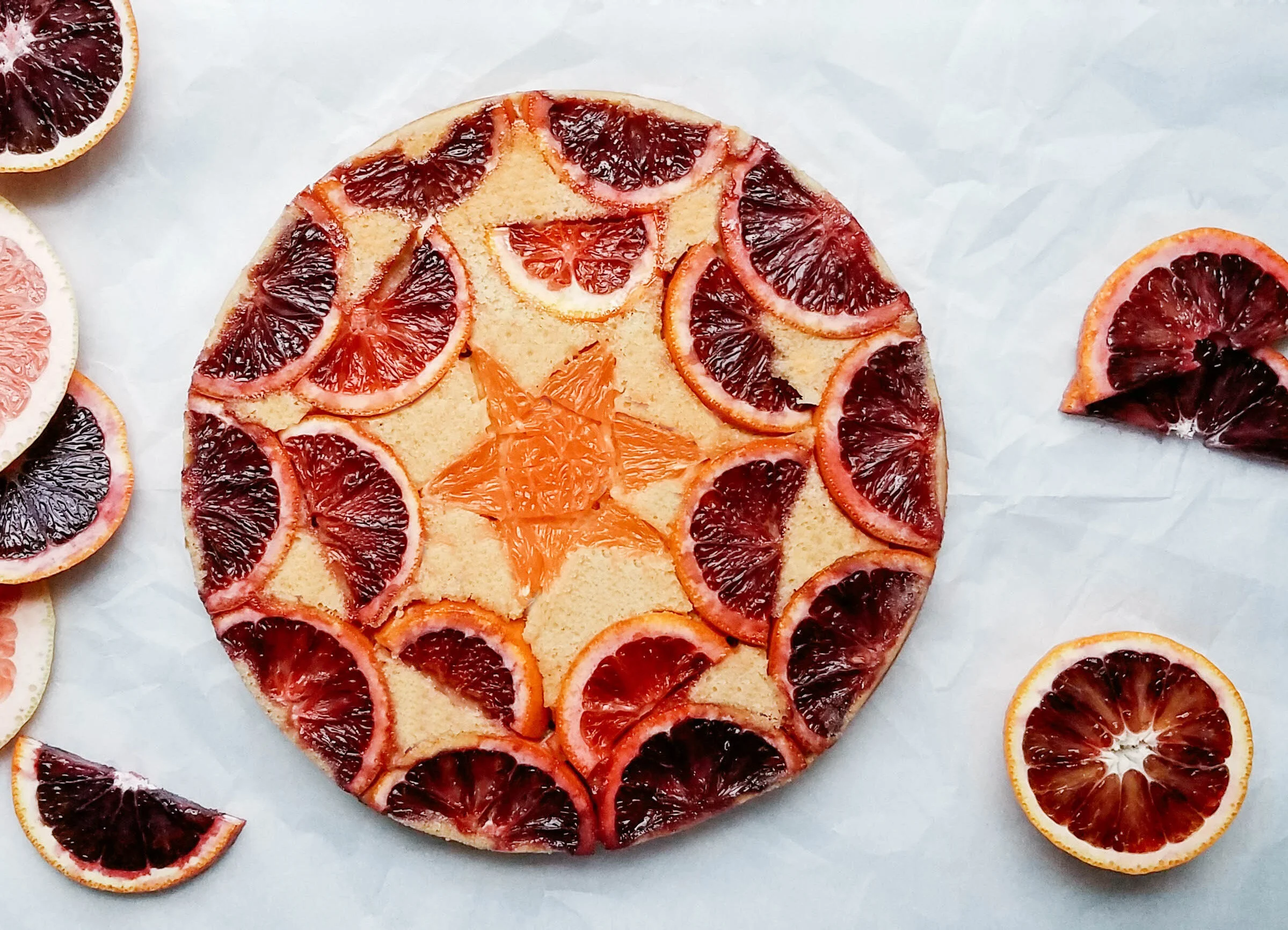 Blood Orange and Grapefruit Upside Down Cake &amp; LITTLE MISS SUNSHINE