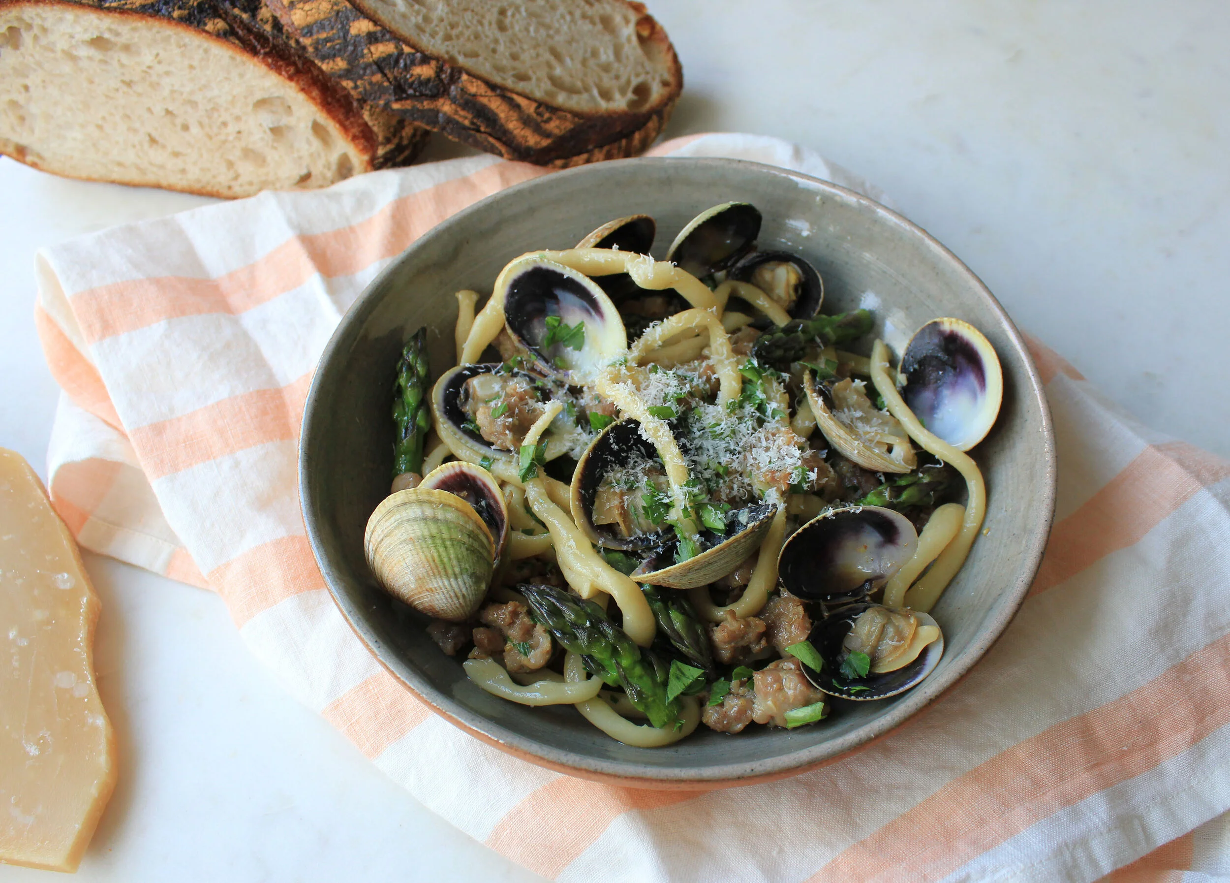 Hand-Rolled Pasta with Clams &amp; SOMETHING'S GOTTA GIVE