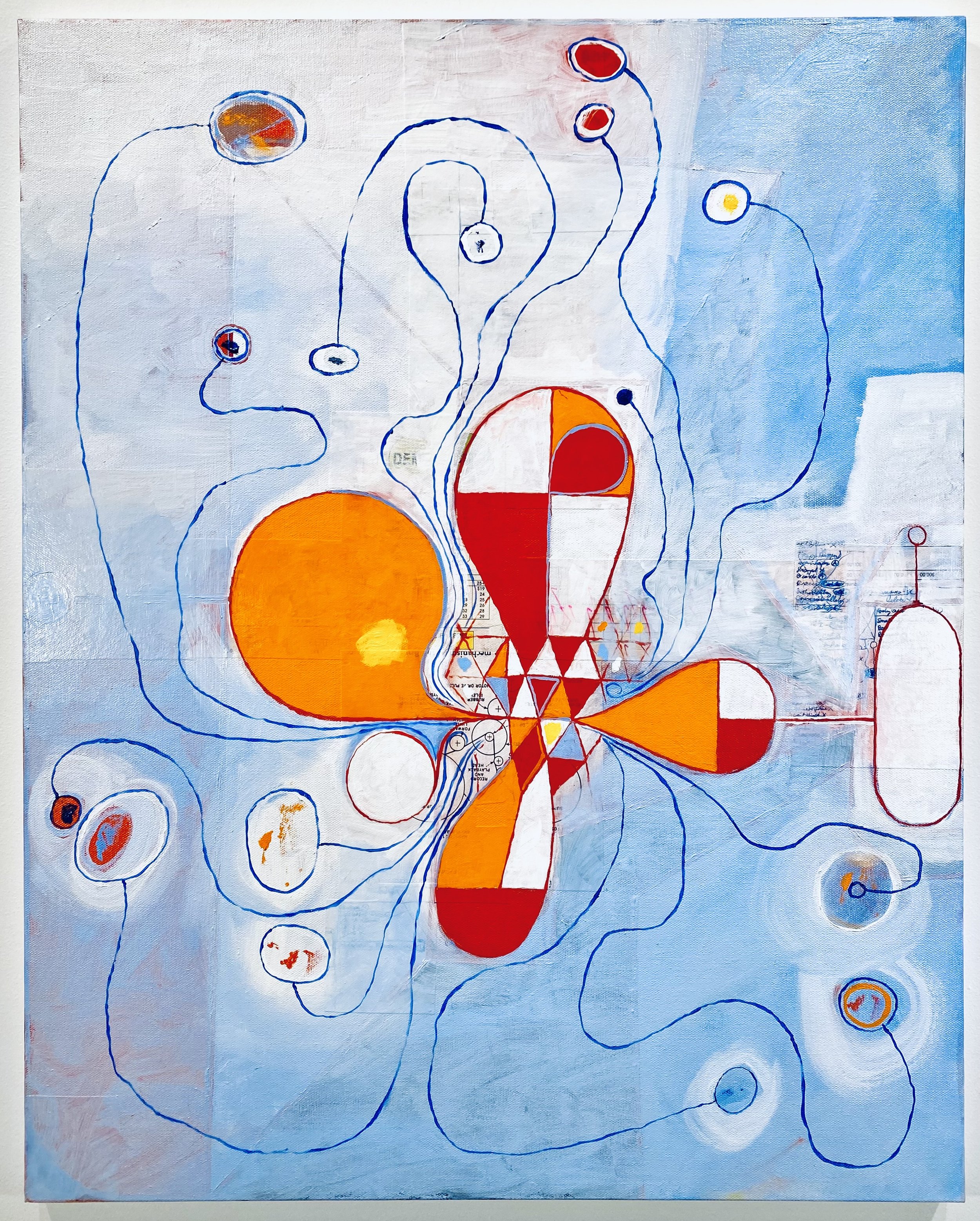 Approaching the Legal Limit, 2023 Oil and collage on canvas 30 × 24 inches