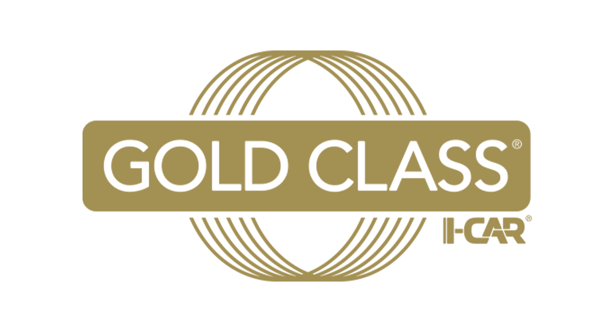 Logo for Gold Class H-Car featuring a gold rectangle with black text and a circular design behind it.