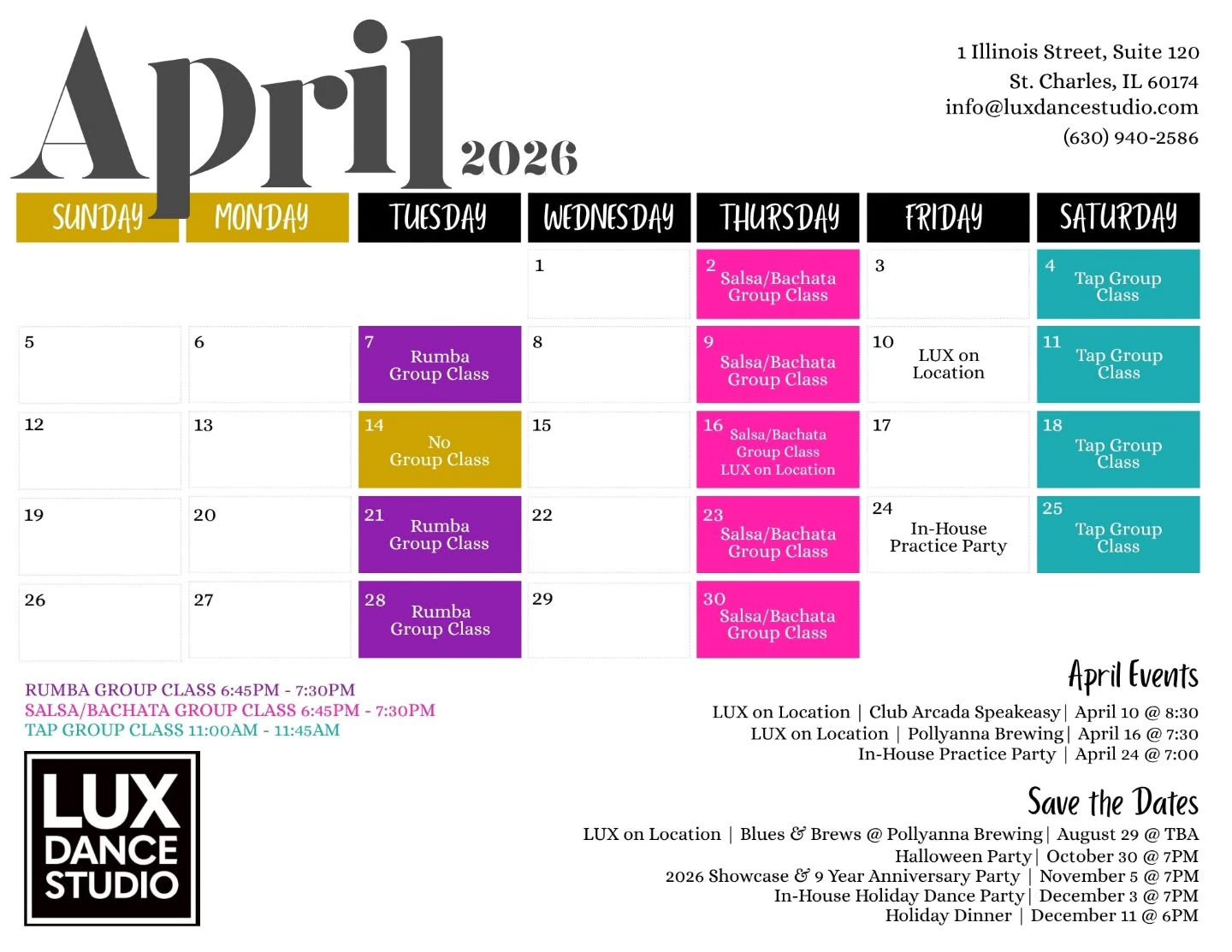 8 days early!!! Happy almost April!

#april #savethedates #upcomingevents #stcharlesdance #trysomethingnew