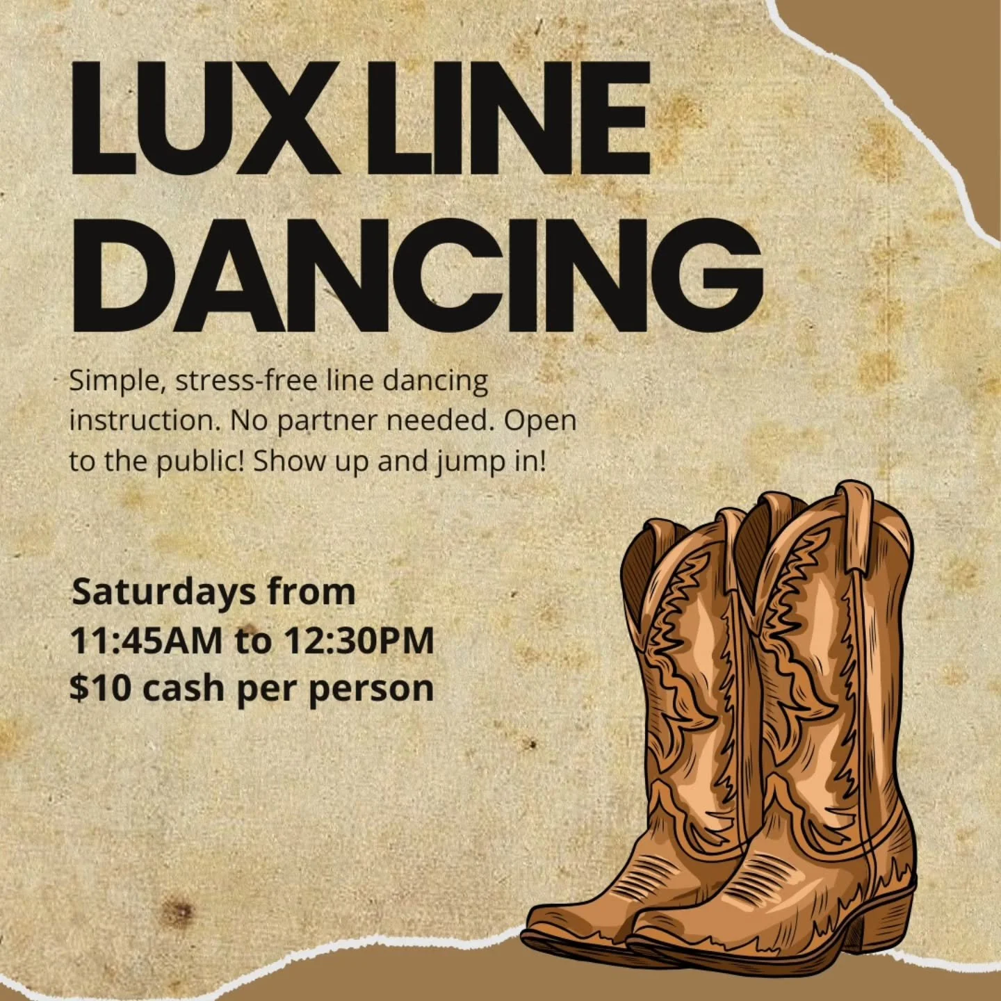 By request! Join us for LUX Line Dancing on Saturdays during the month of May from 11:45AM to 12:30PM. Open to the public. $10 cash per person. 

#linedancing #trysomethingnew #saturdaymorning #luxdancestudio #stcharlesdance