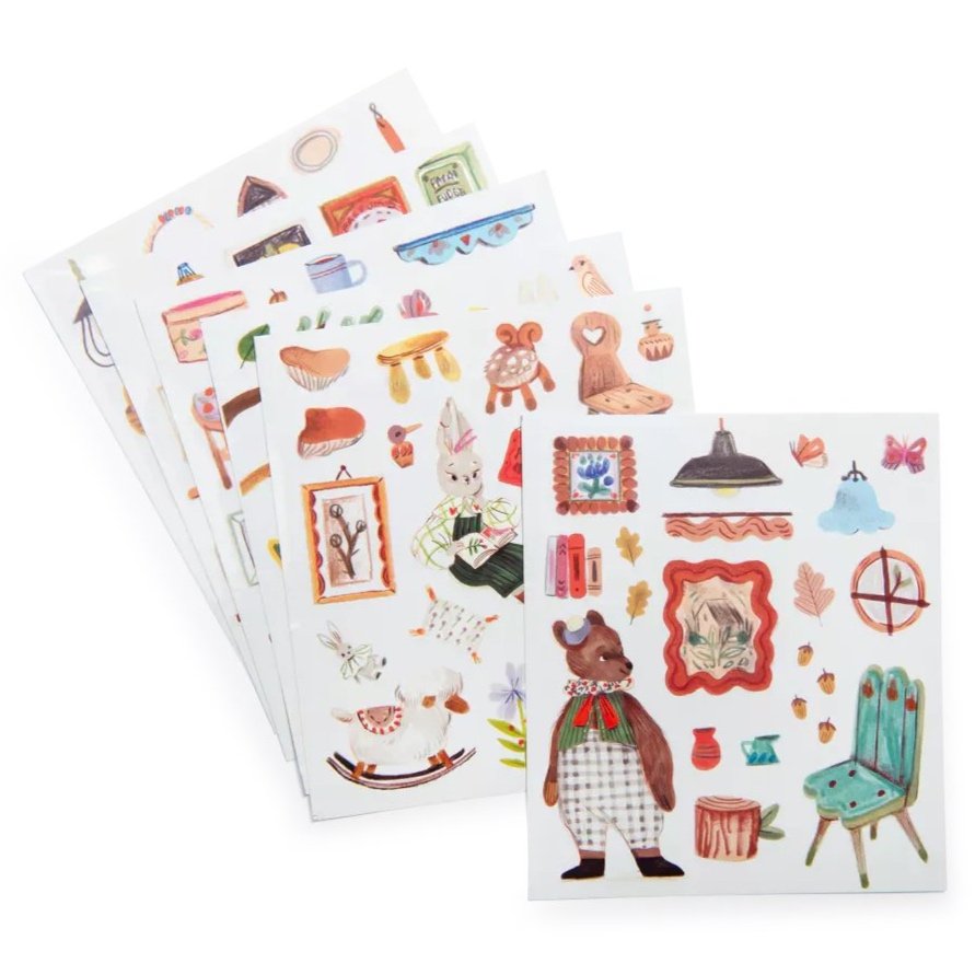 moulin roty colouring book and stickers les minouckas book sheets