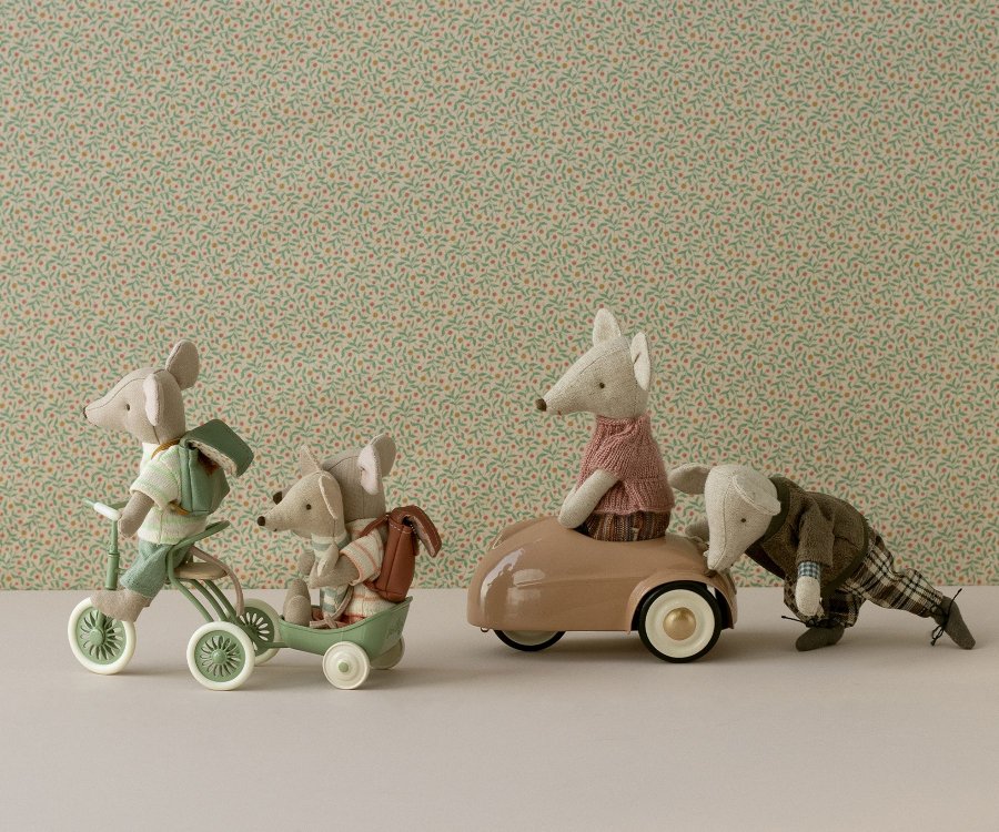 maileg tricycle mouse big brother green at play with mice