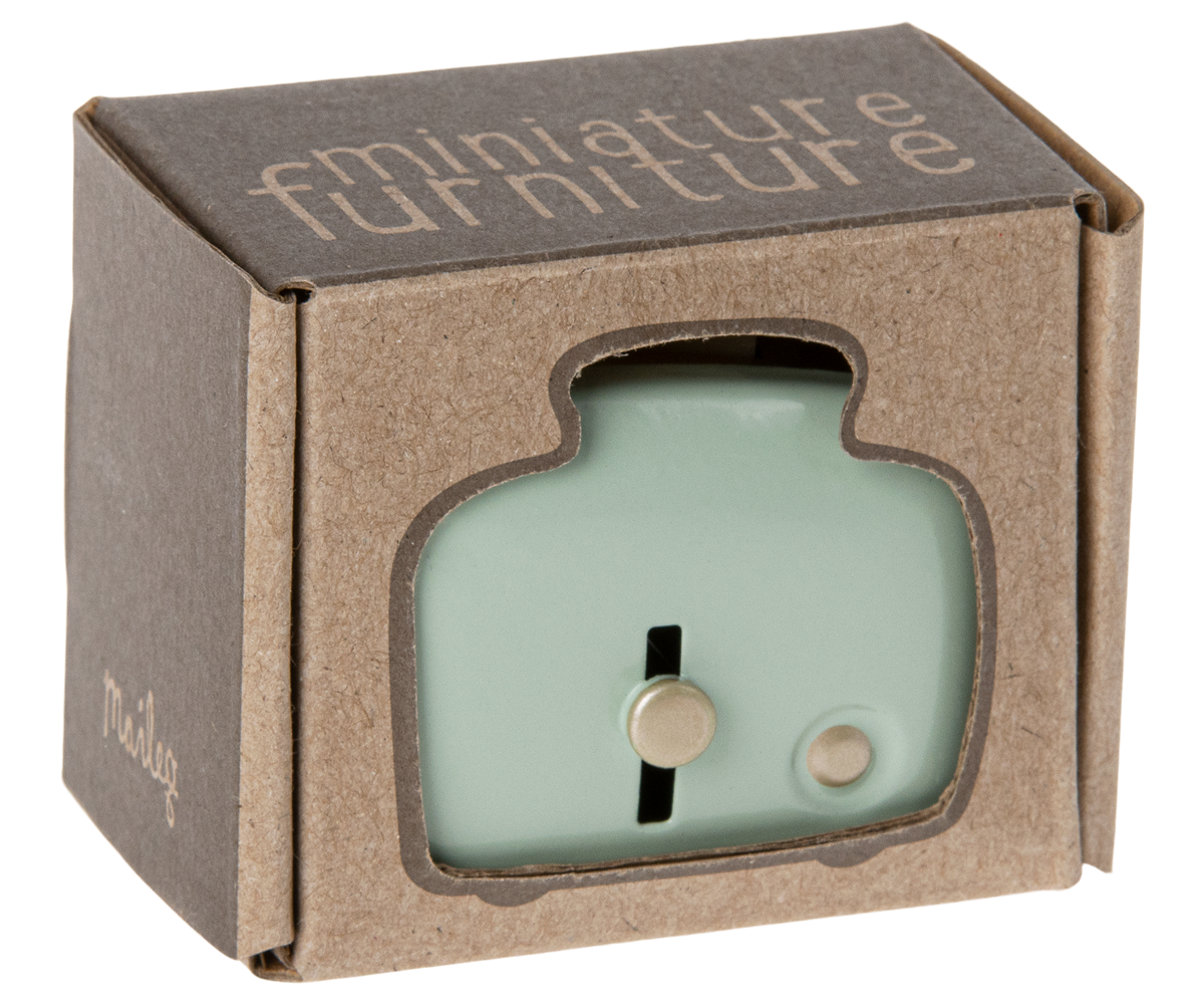 maileg toaster mouse mint with toast in box
