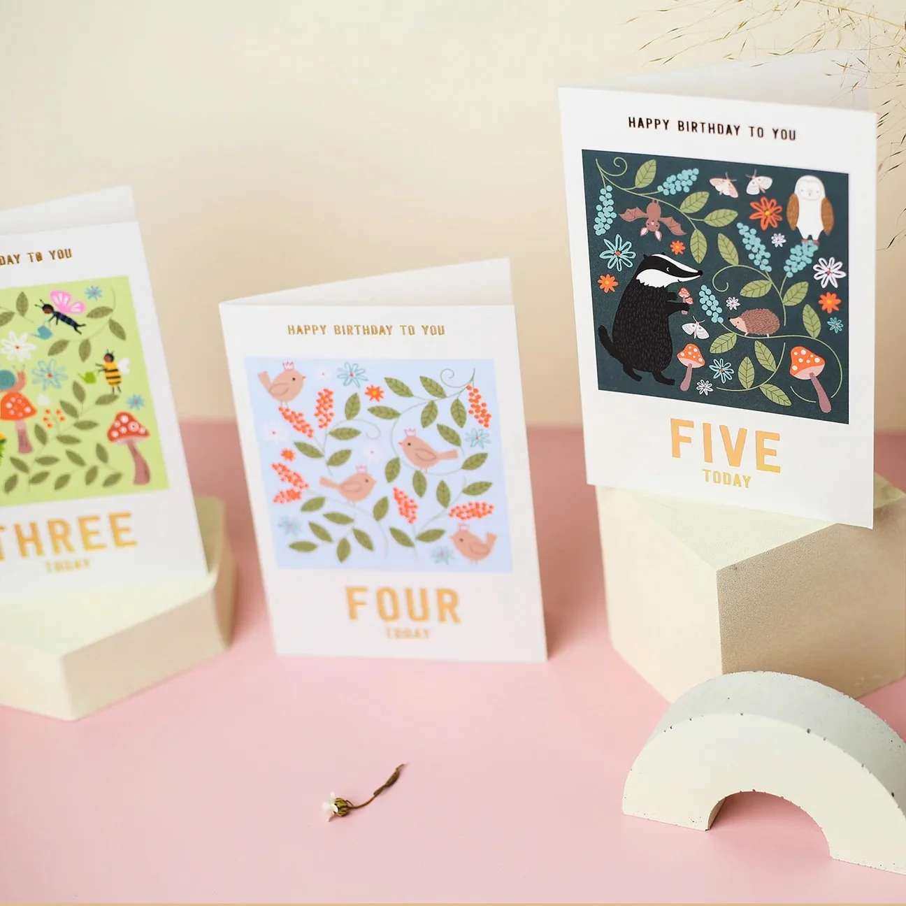 littlewrensnest uk mifkins birds 4th birthday card set