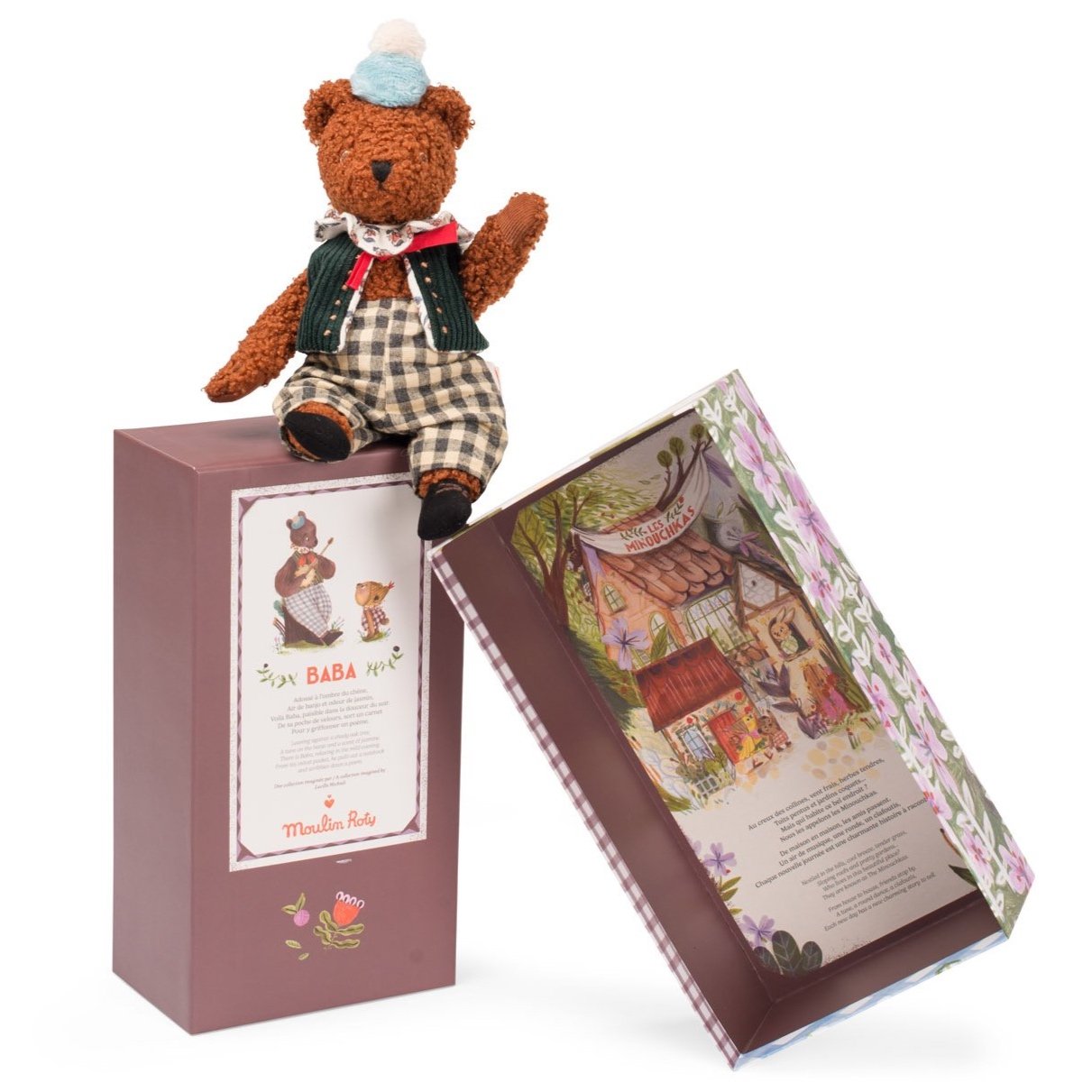 moulin roty les minouchkas baba bear sat on box