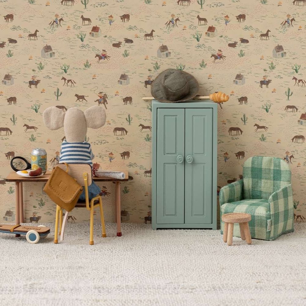 littlewrensnest uk maileg folding chair mouse green check in mice living room