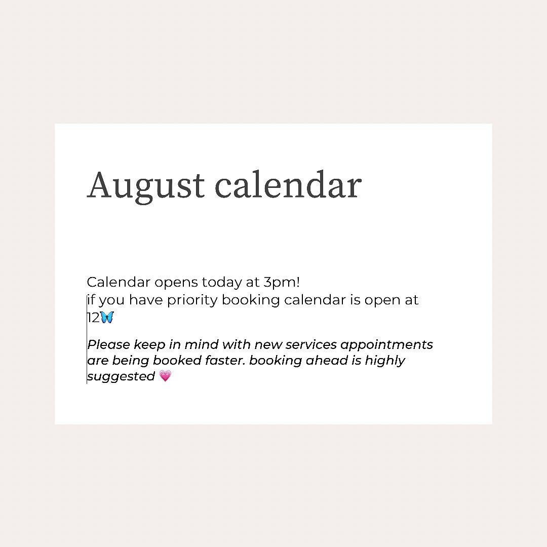 August calendar is officially open 💗 ⁣
New services available 🦋 ⁣
Booking ahead is HIGHLY suggested 💎⁣
⁣
⁣
#njlashes #njlashtraing #classiclashtraining #classiclashtrays #lashlife #volumelashtrays #miamilashtech #lashtrays #bocaratonlashes  #lashs