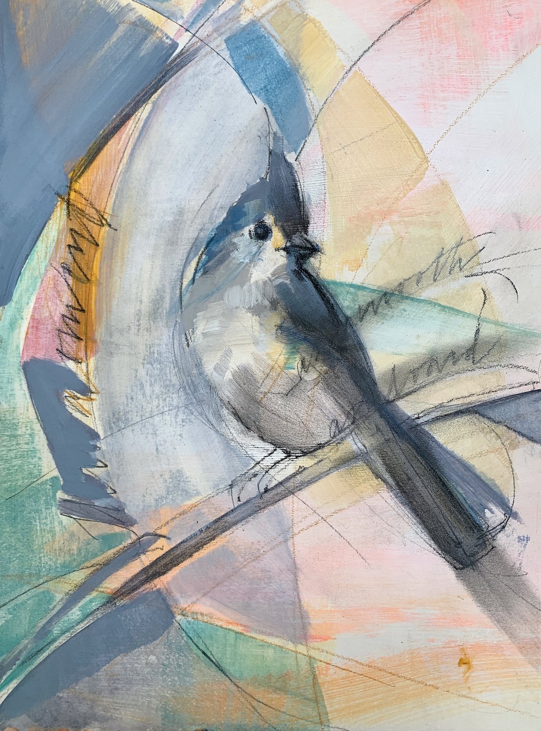 Bird in Blue | Mixed Media on Paper | 10 x 8" | sold