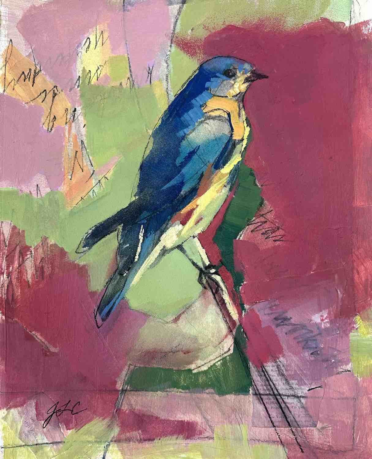 Give Your Heart a Rest | Acrylic and Charcoal on Paper on Cradled Panel | 14 x 11" | sold