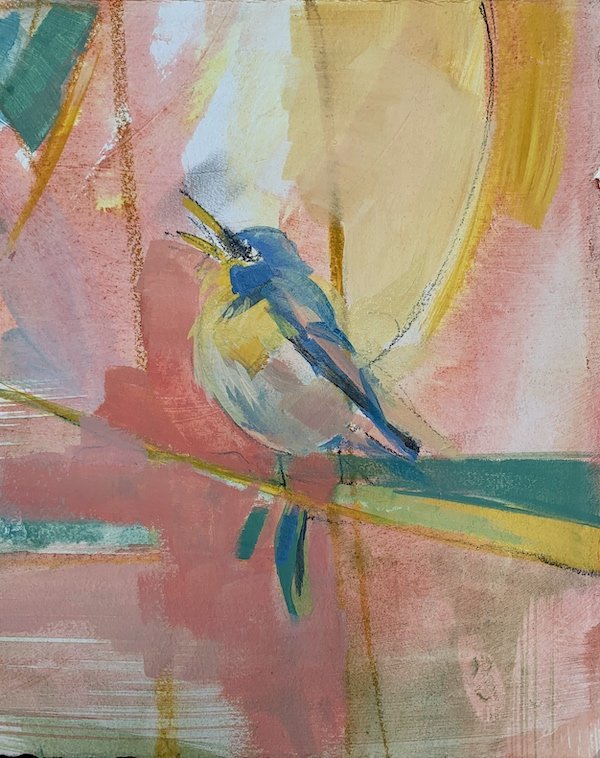 Lil Birdie | Mixed Media on Paper | 10 x 8" | sold