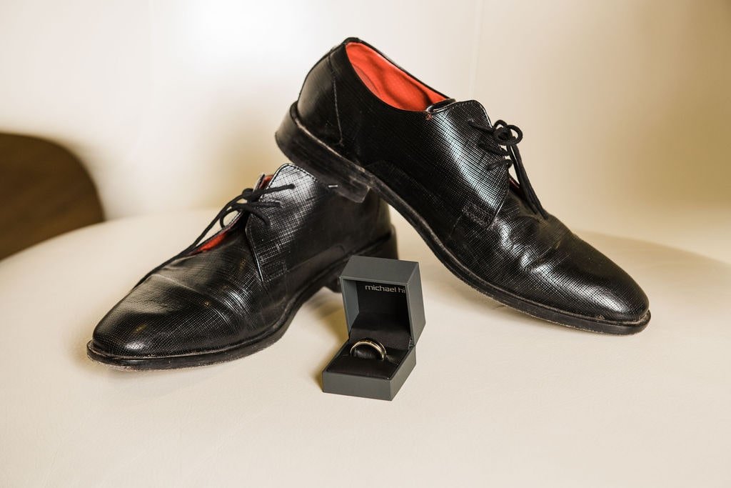 Black grooms wedding shoes