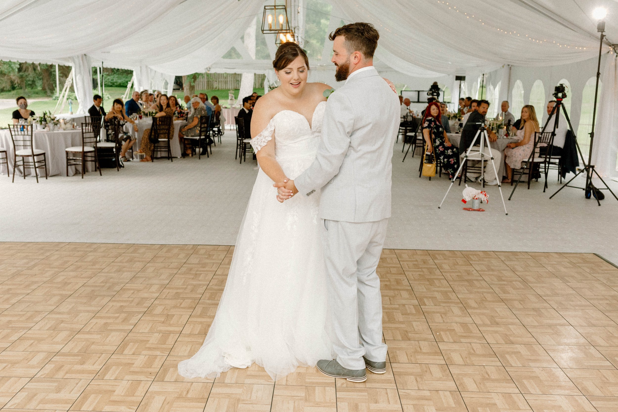 Bride and groom first dance