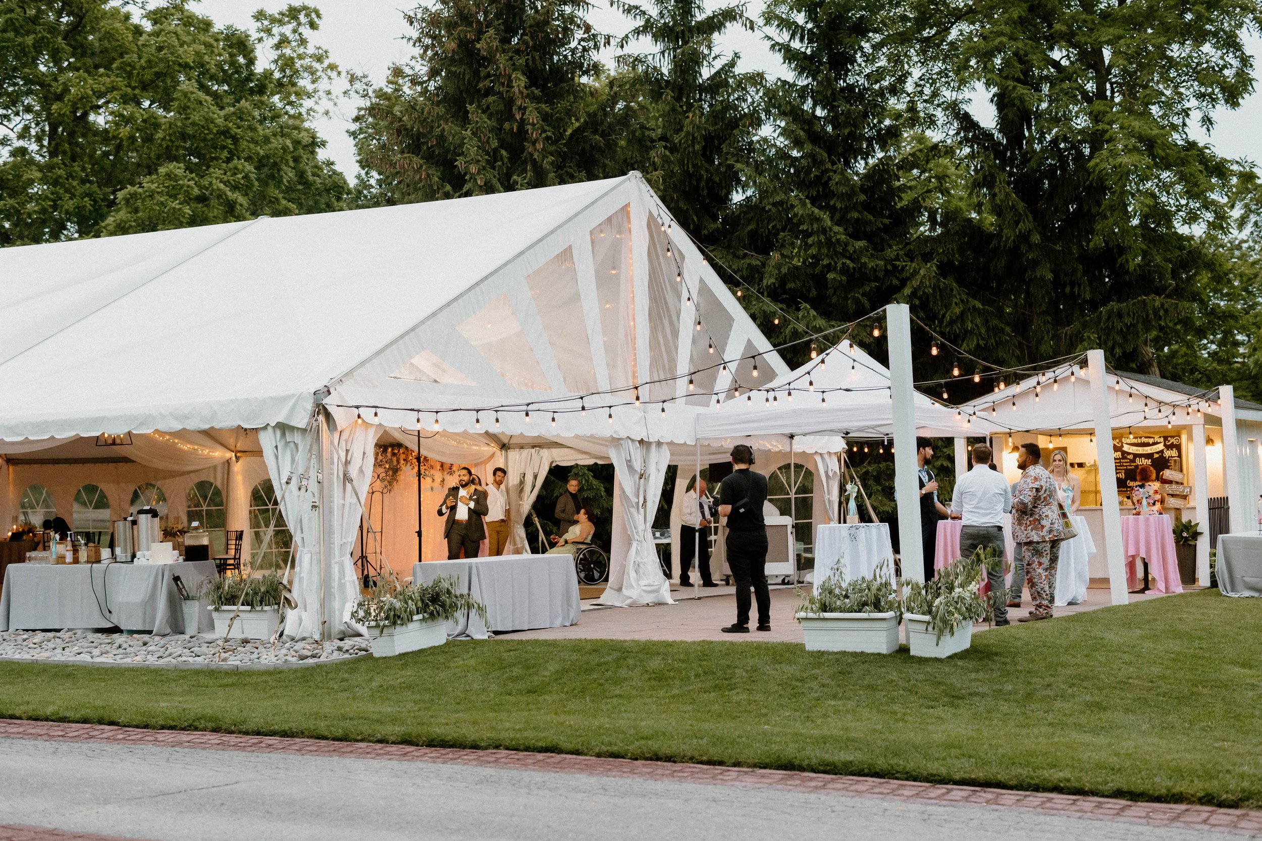 Tented wedding reception