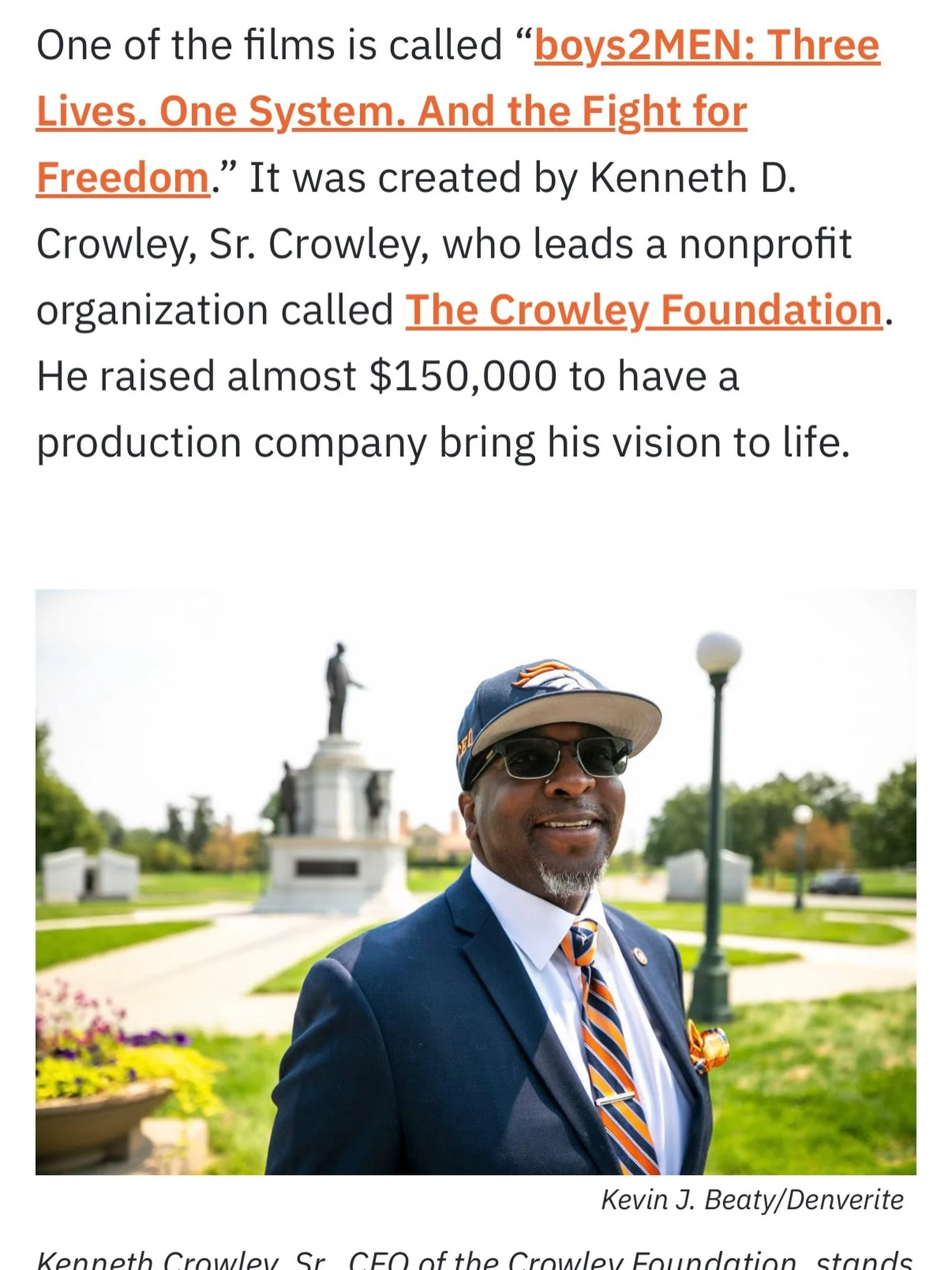 We&rsquo;re honored to be part of the Colorado Diasporic Film Festival and grateful to Colorado Public Radio for taking the time to share our story and the heart behind *boys2MEN: Three Lives. One System. And the Fight for Freedom.*

This documentary