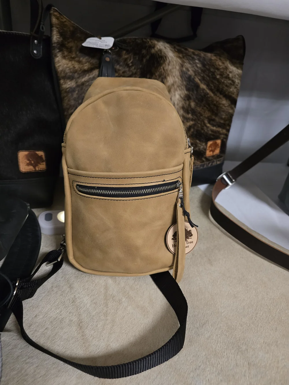 Home Tree brown leather backpack Home Tree brown leather backpack main image 4