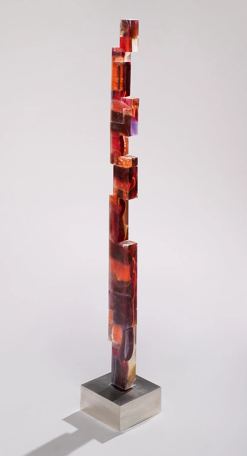 Kujenga 7
(44 1/2"H x 3"W x 1 3/4"D) set in a brushed stainless steel base (3"H x 6 1/2"W x 6 1/2"D)