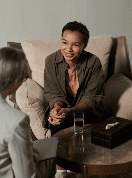 Woman in one-on-one therapy session