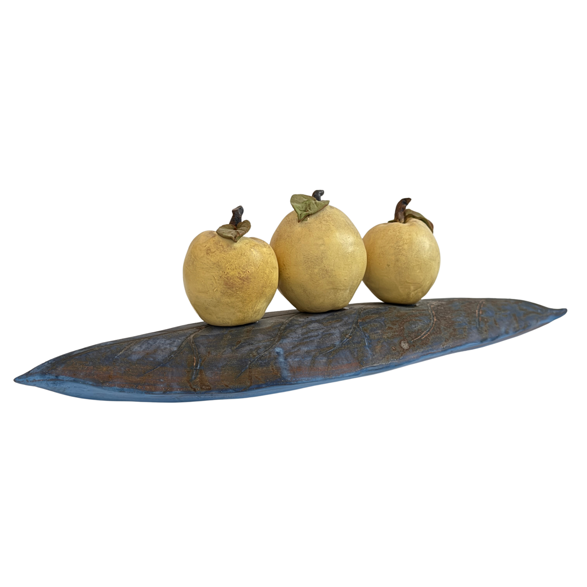 Blue Leaf with Yellow Apples