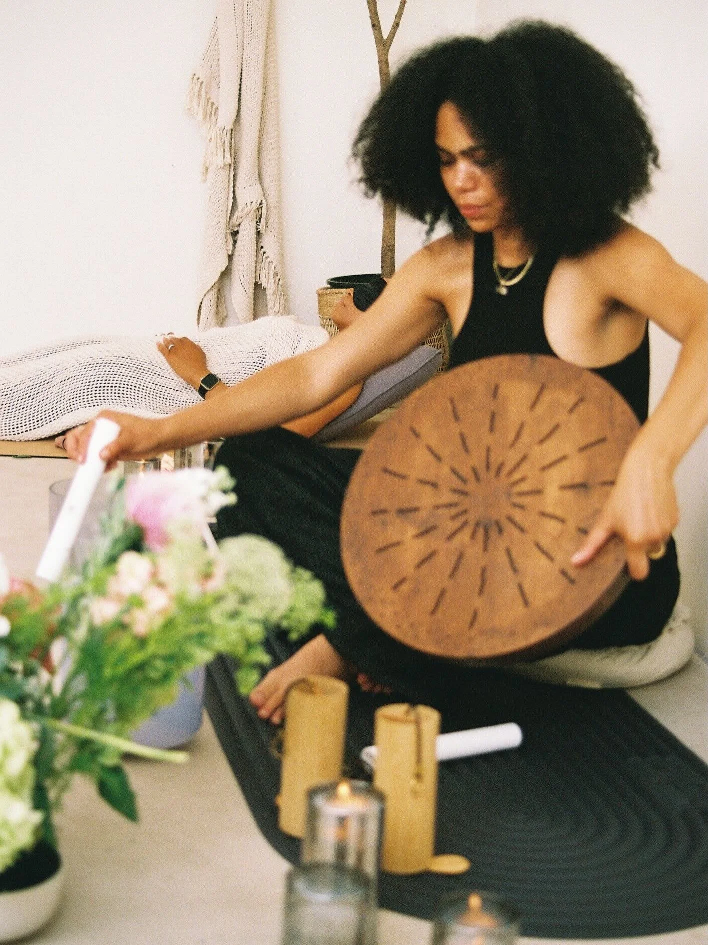 This month I had the pleasure of holding space alongside @jadesworld for a morning of Pilates, Meditation, Sound and Medicinal Tea Crafting, and herbal education🌺

The intention was clear&mdash;to pour into postpartum Black Women, through the power 