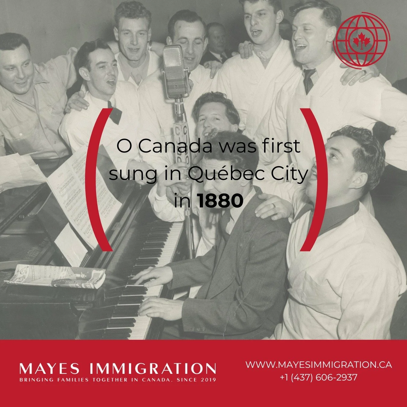 Correct Answer: 1880!
Thanks to everyone who voted in this week&rsquo;s Citizenship Quiz!

&ldquo;O Canada&rdquo; was first performed on June 24, 1880 in Qu&eacute;bec City as part of a Saint-Jean-Baptiste Day celebration. It was originally commissio