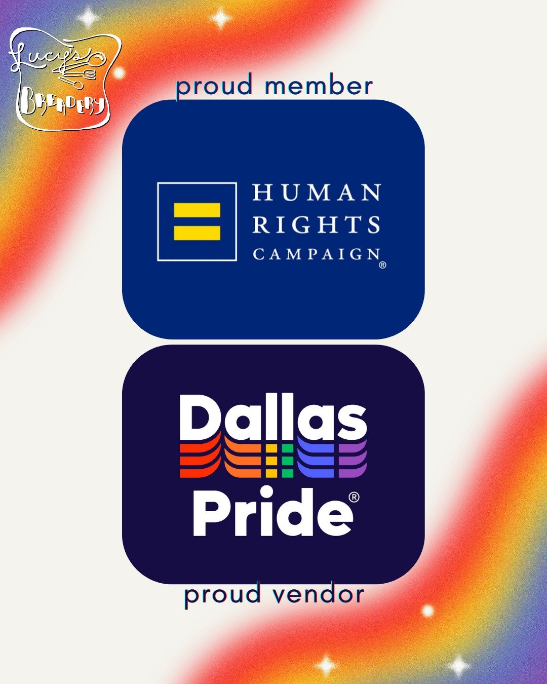 Come see us this weekend at the 2025 @dallasprideofficial festival with this year's theme, &quot;Pride is My Right.&quot; 🏳️&zwj;🌈💪 We will have rainbow sourdough chedd'r fish for this special event!

#lucysbreadery #dallaspride #hrc #humanrightsc