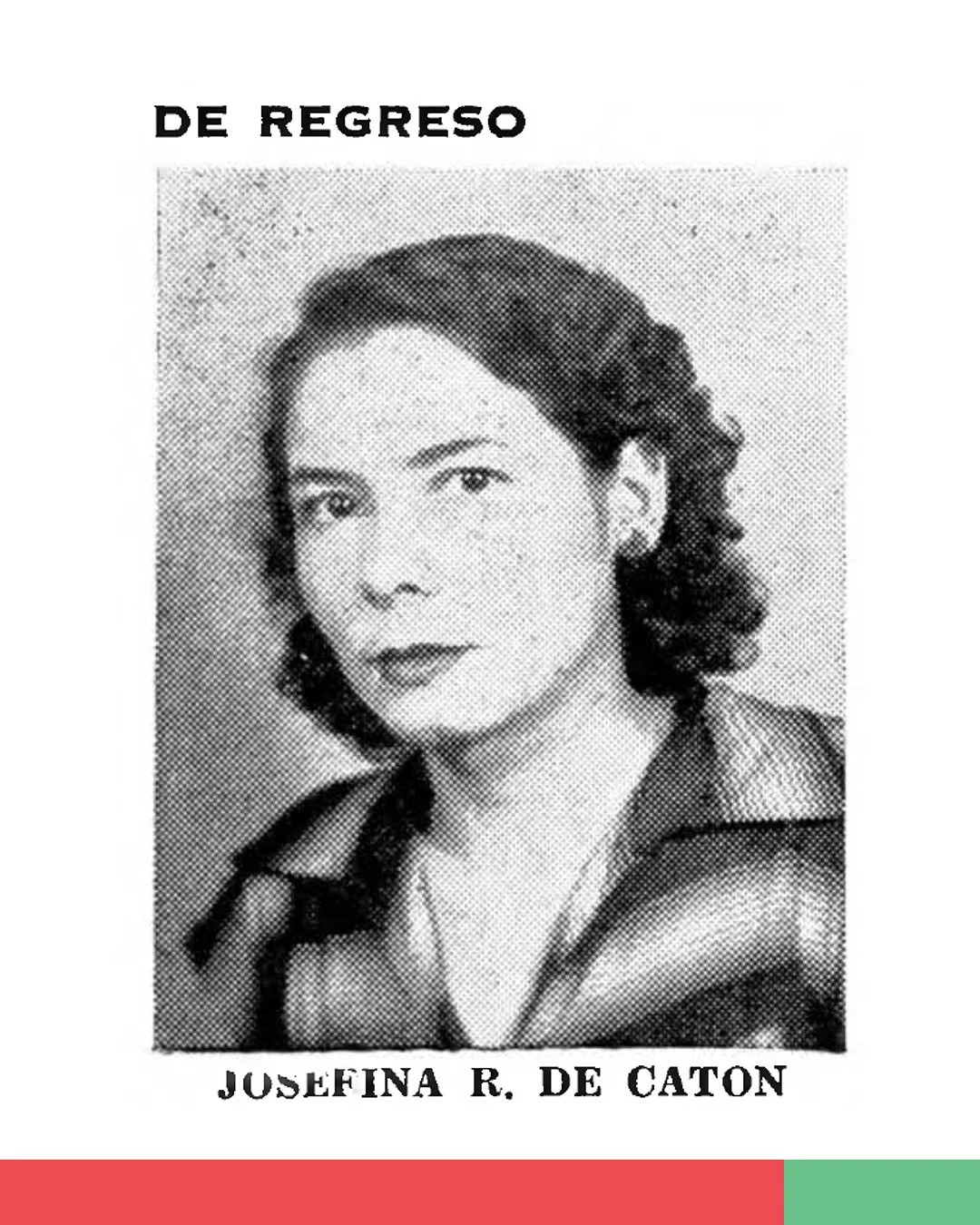 Sociales de Armuelles por Manuel E. Berbena R. 
Publicado en el Periodico Chirilanco en 1953

&laquo;Procedente de San Jos&eacute;, Costa Rica, llegaron a Puerto Armuelles la se&ntilde;ora Josefina Cat&oacute;n y su hija Angela Mar&iacute;a Cat&oacut