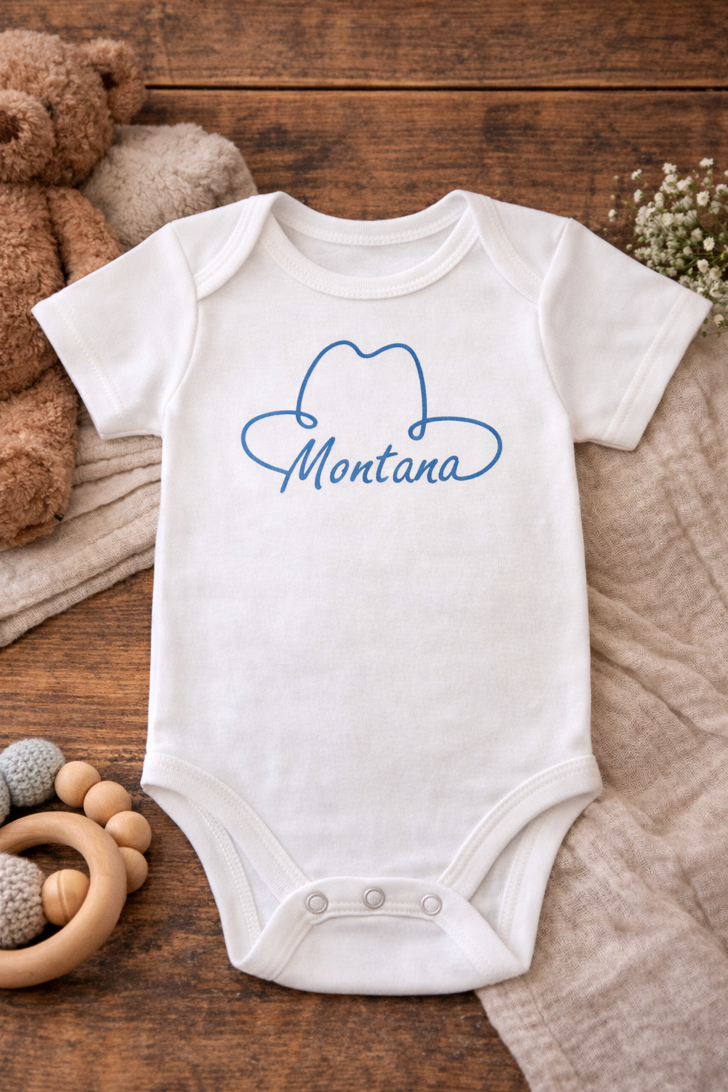 The Untamed MT "Montana Cowboy Hat" Baby Onesie