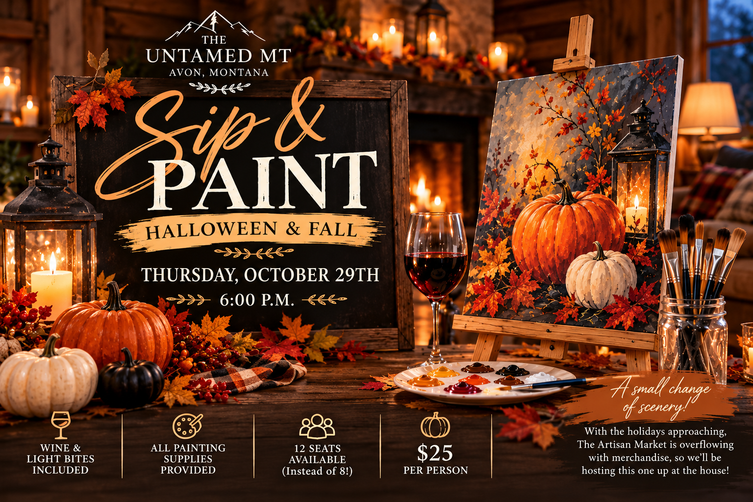 Halloween & Fall Sip & Paint at The Untamed MT