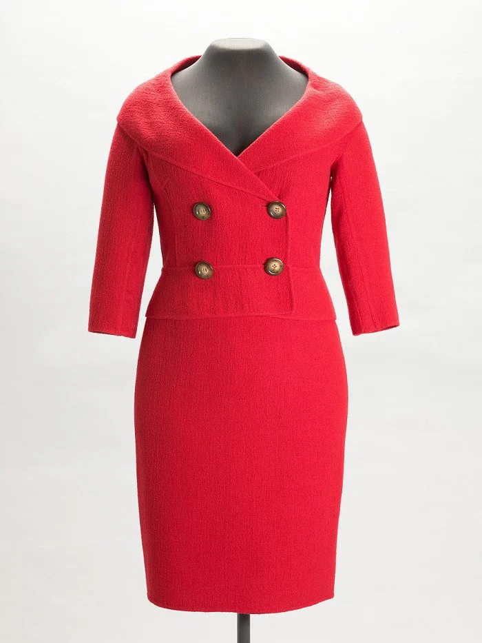 Red suit worn by Oprah Winfrey during the car giveaway on The Oprah Winfrey Show