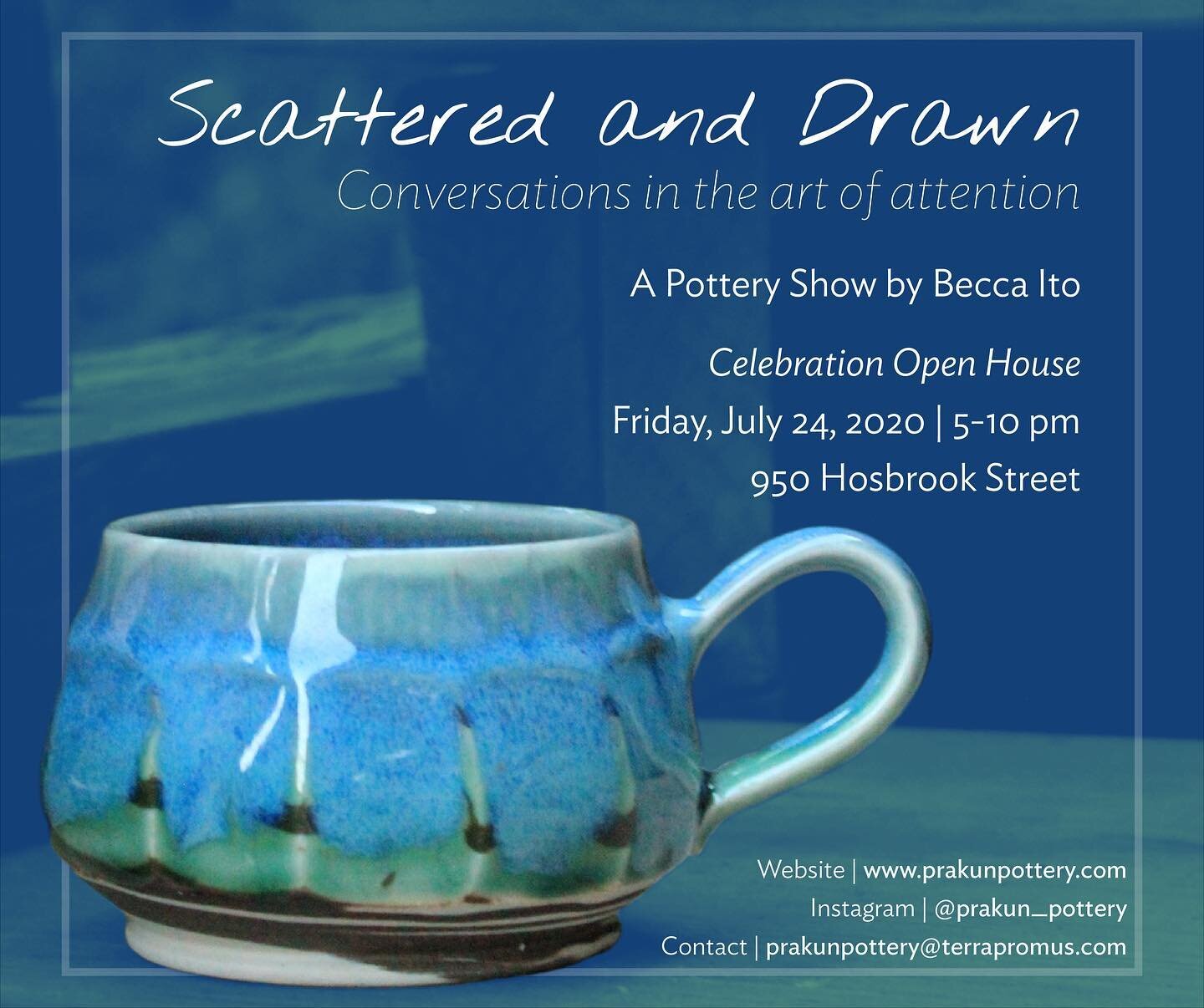 A happy reminder that we&rsquo;re hosting a safe and celebratory open house next Friday for a show by @prakun_pottery. Ice cream and bottled water provided. Hope to see you there! Poster courtesy of @eshan_demel. #pottery #pottersofinstagram #potter 