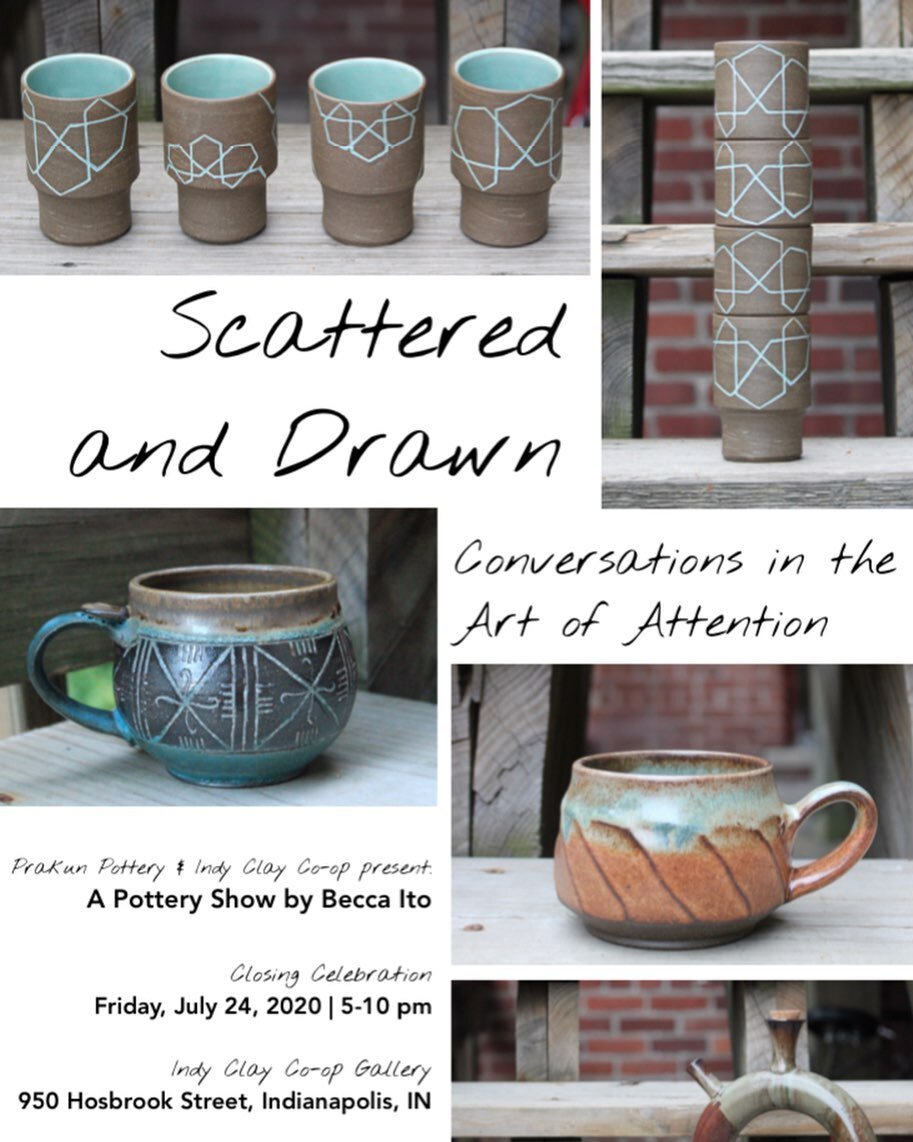 New work by Becca Ito. July 24, 2020, 5-10 pm. @prakun_pottery #fountainsquare #fountainsquareindy #indianaartists #indianapolisarts #indyarts #indianapolis #art #localartist #pottery