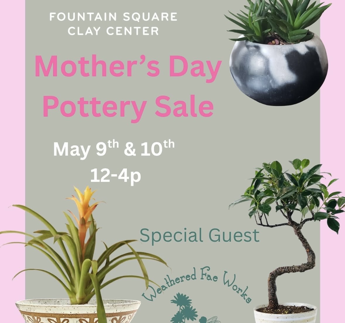 Fountain Square Clay Center’s Annual Mother’s Day Pottery Sale