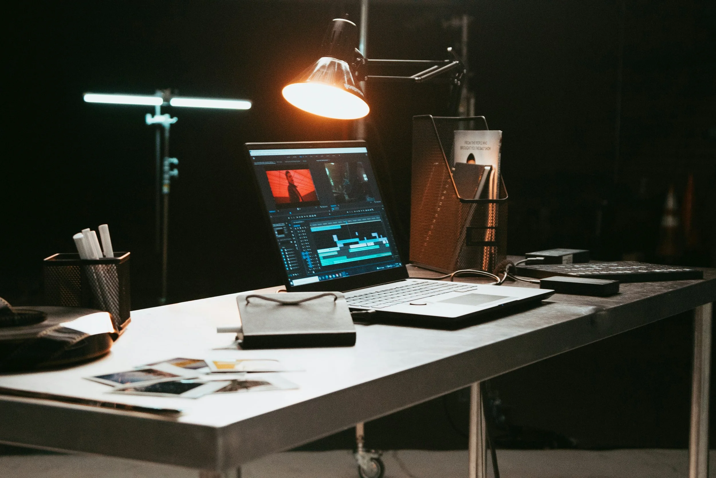 Video editing workspace for professional content creation.