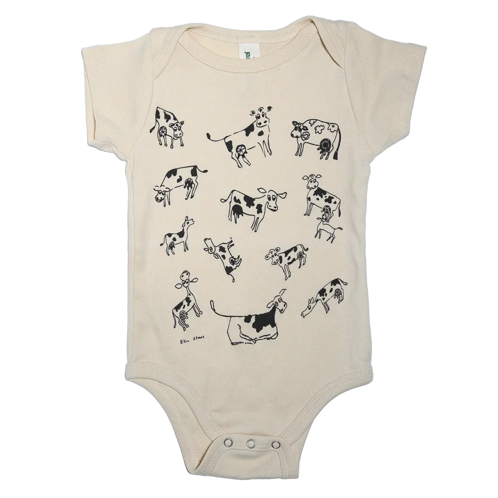 Onesie with Mom's kooky cows - Natural