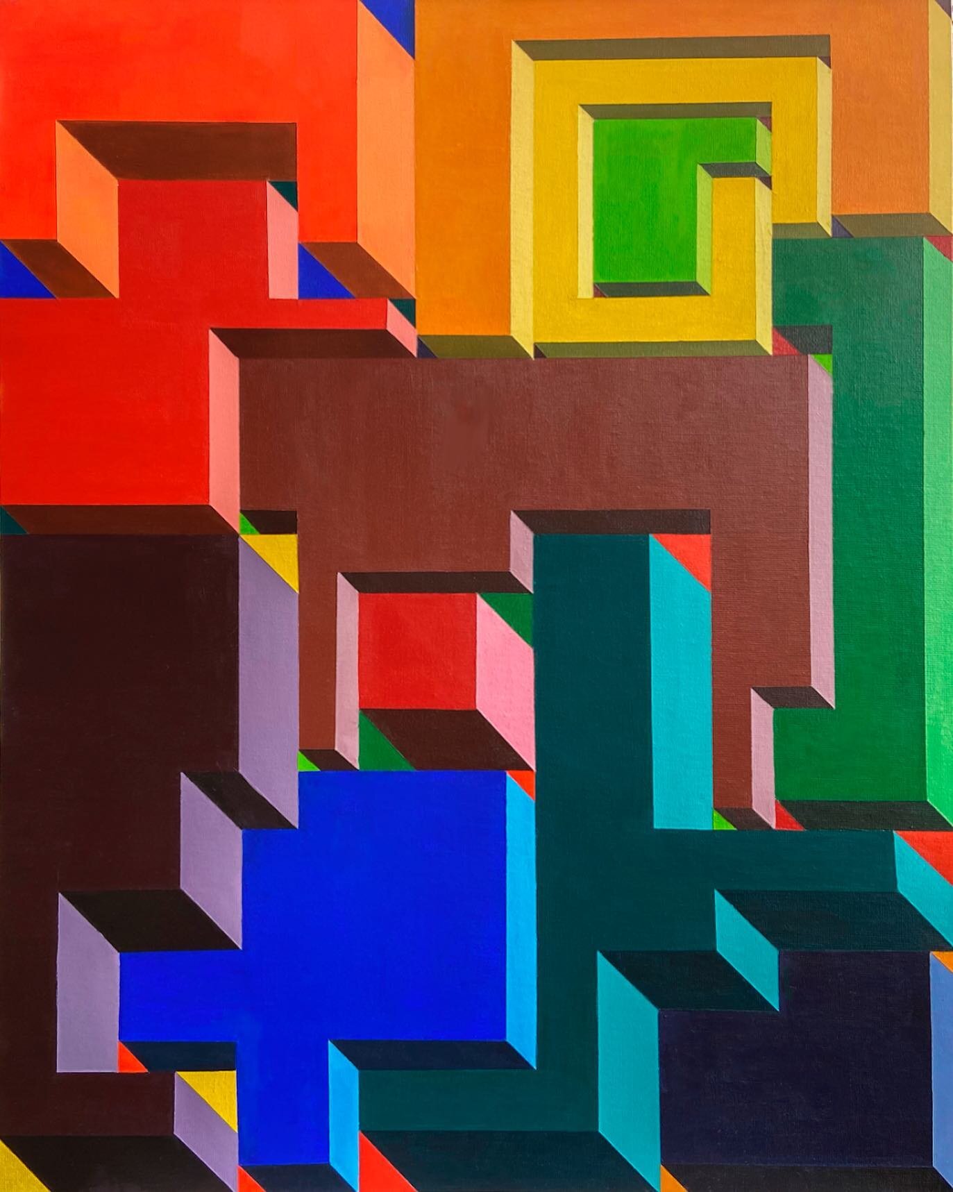 Reinvented Color-wheel 
16&rdquo;x20&ldquo;
Acrylic on Canvas Panel

&mdash;&mdash;

An extremely therapeutic process, worth all the tape and time.