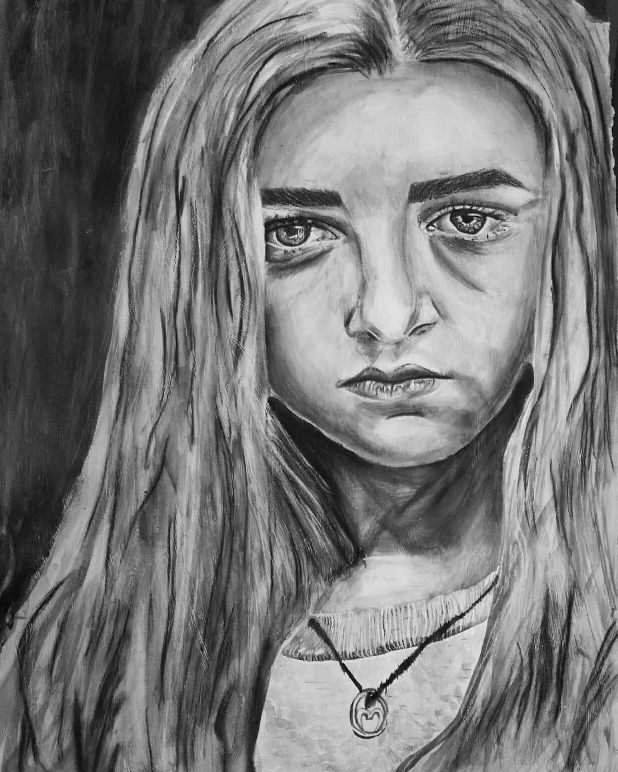 Yayy! I'm finally using this account! This is the first project I've completed this year! Interactive self-portrait inspired by Edvard Munch, 22&quot;&times;30&quot; ink and charcoal on gessoed paper. And Oil pastel on canson paper.
