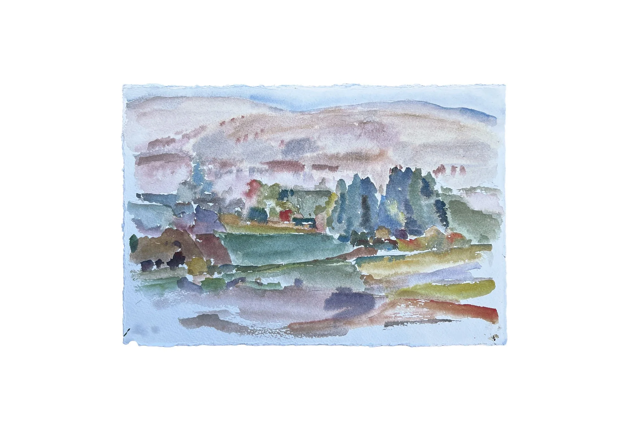 Serene Waterscape Original Watercolor Painting