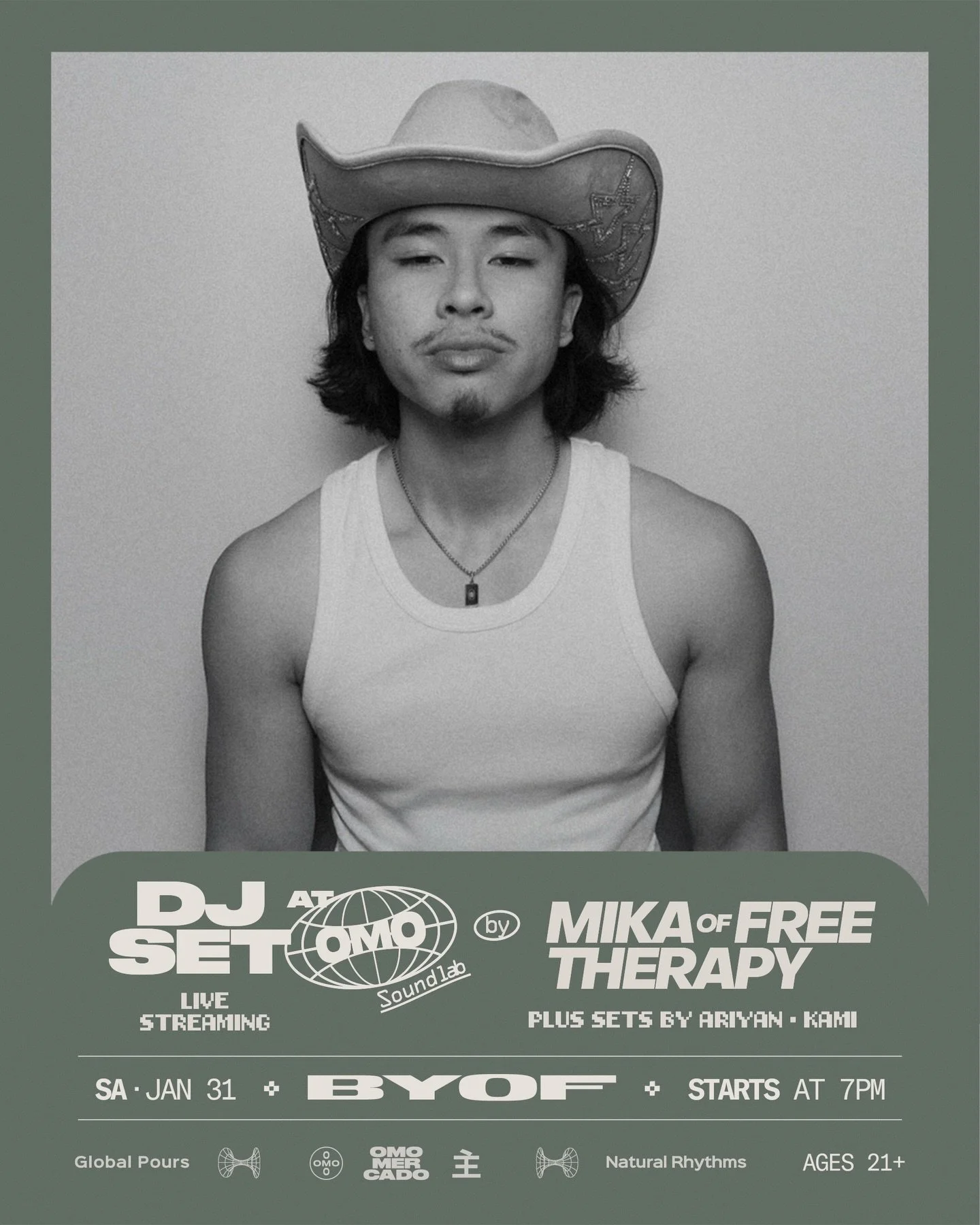 One night jam packed with energy. Come welcome Mika of Free Therapy @freetherapy.mp3 and the crew as they rotate around the decks, feeding the room with natural rhythms. We will have those top of the top bottles lined up!

R&amp;B, rap, and dance bre
