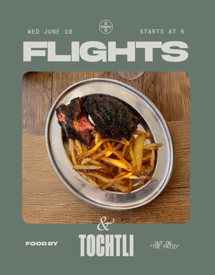 Help us welcome @toro_antiguo to &ldquo;The Patio&rdquo; this Wednesday.

Midweek Moves &bull; This Wednesday at Omo

Flights &rarr; All Day &middot; 4PM&mdash;10PM
Food by Tochtli &rarr; 6PM
Cinema &rarr; The Birdcage (1996) &middot; Pride Series &r