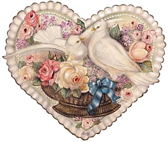 Victorian vintage Valentine heart graphics, clip art and scraps.jpg